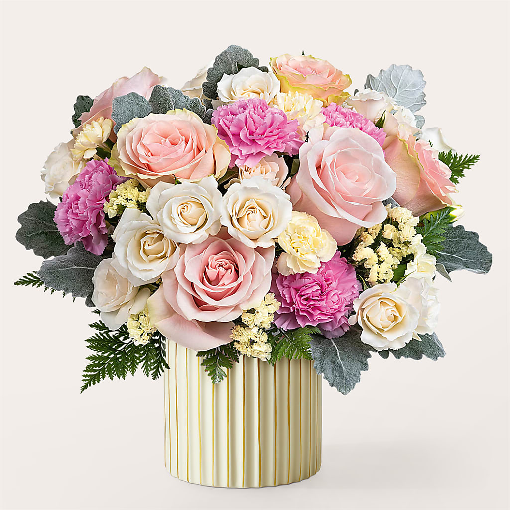 Blissful Moments Bouquet with Ivory Vase – Greater Fayetteville Flower Shop, Springdale AR