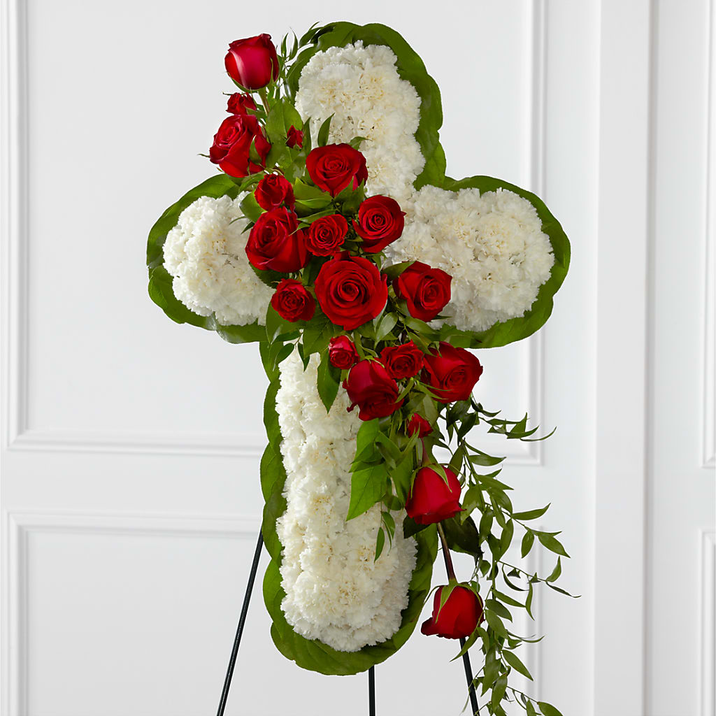 Floral Cross Easel – Greater Fayetteville Flower Shop, Springdale AR