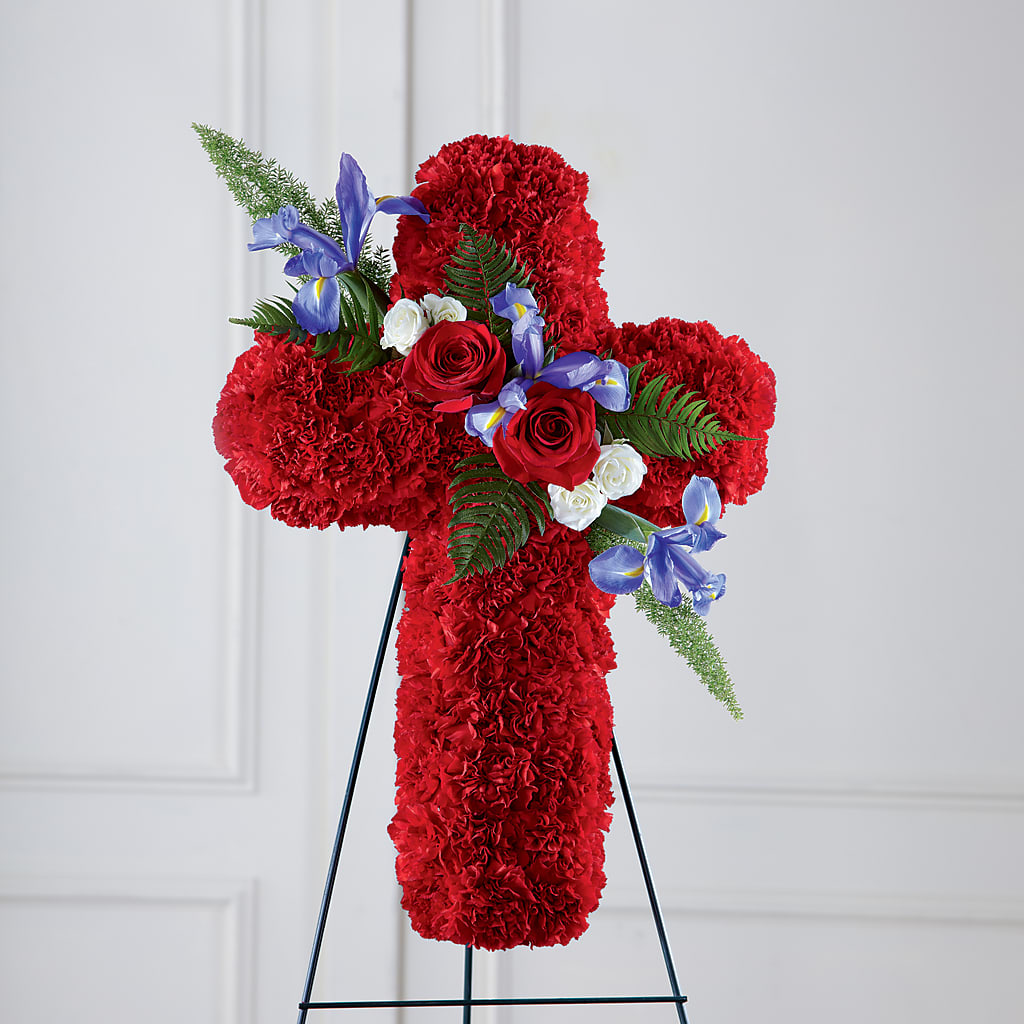 Faithful Hero Floral Cross – Greater Fayetteville Flower Shop, Springdale AR