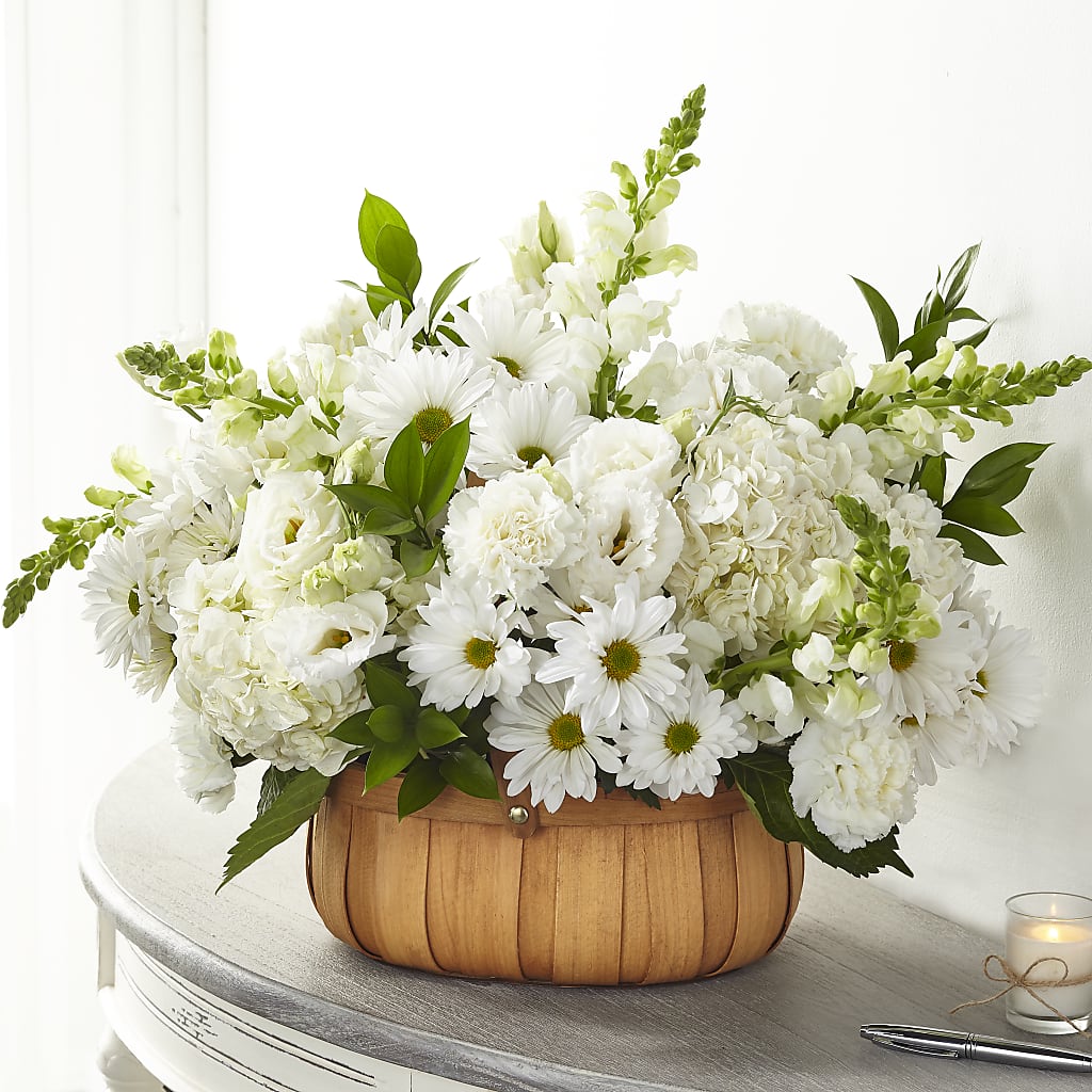 Pure Ivory Basket – Greater Fayetteville Flower Shop, Springdale AR