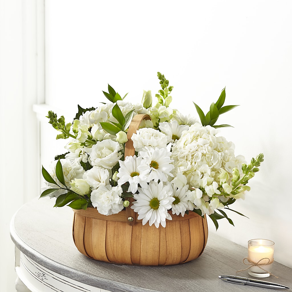 Pure Ivory Basket – Greater Fayetteville Flower Shop, Springdale AR
