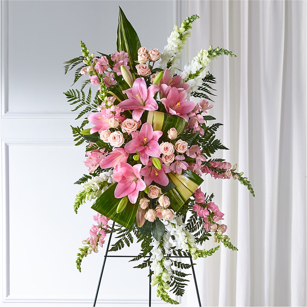 Elegant Embrace Standing Spray – Greater Fayetteville Flower Shop, Springdale AR
