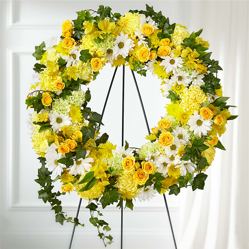 Golden Remembrance Wreath – Greater Fayetteville Flower Shop, Springdale AR