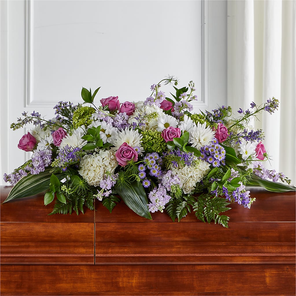 Meadows of Serenity Casket Spray – Greater Fayetteville Flower Shop, Springdale AR
