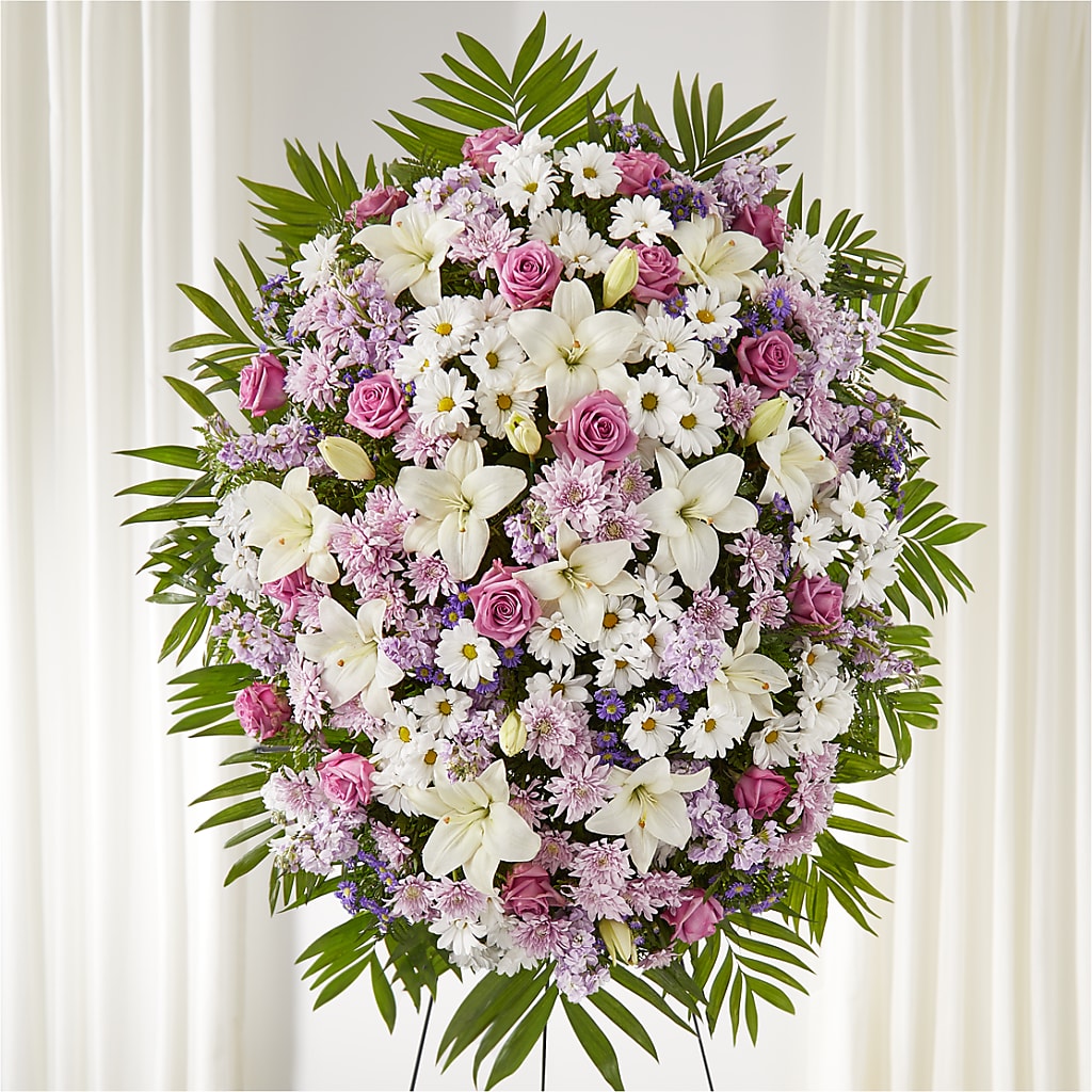 Surrounded by Love Standing Spray – Greater Fayetteville Flower Shop, Springdale AR