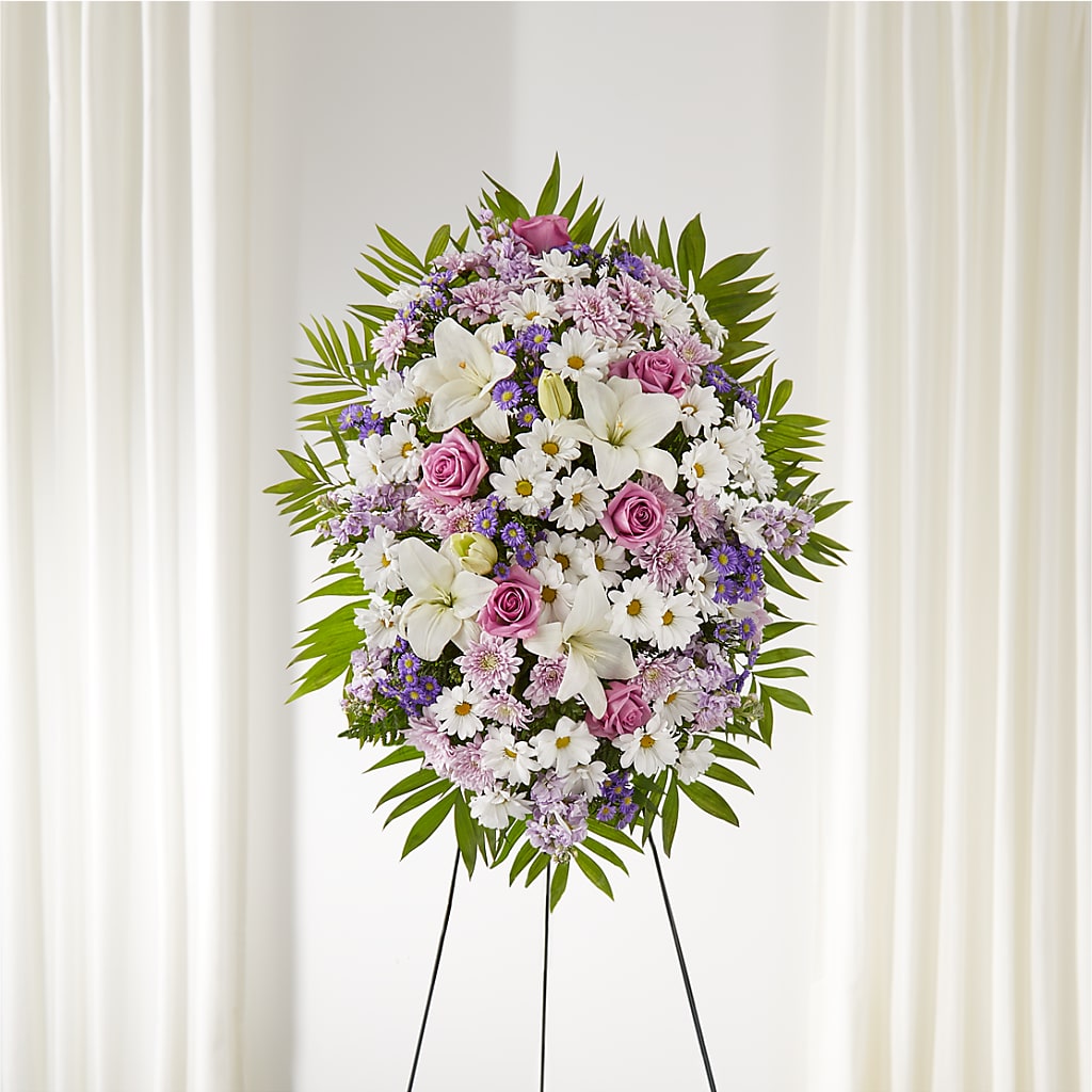 Surrounded by Love Standing Spray – Greater Fayetteville Flower Shop, Springdale AR