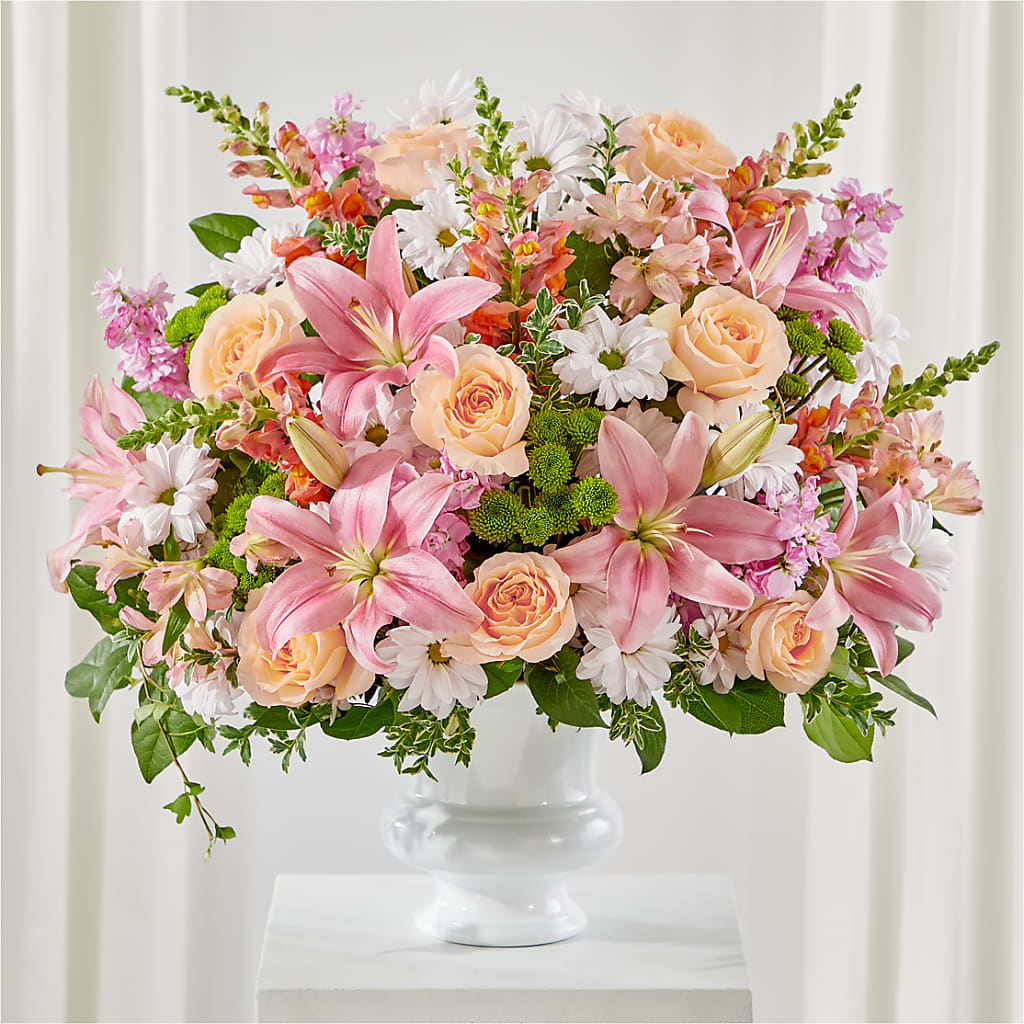 Heartfelt Gesture Urn Arrangement – Greater Fayetteville Flower Shop, Springdale AR