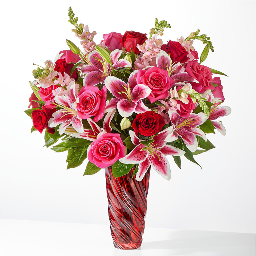 Always You Bouquet with Luxe Swirl Vase – Greater Fayetteville Flower Shop, Springdale AR