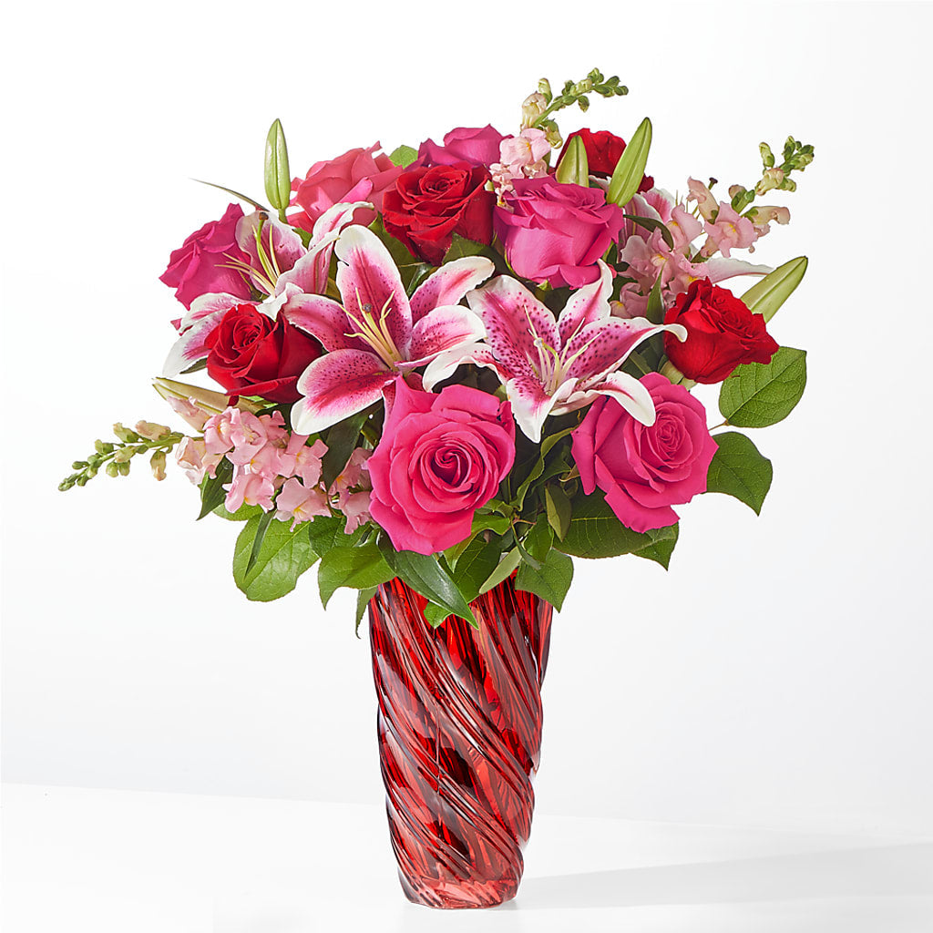 Always You Bouquet with Luxe Swirl Vase – Greater Fayetteville Flower Shop, Springdale AR