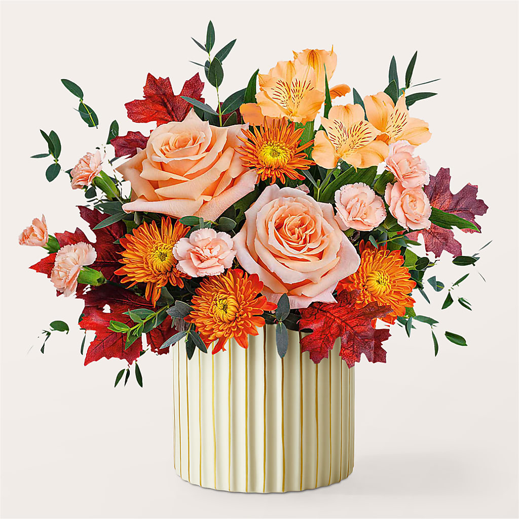 Spiced Latte Bouquet with Ivory Vase – Greater Fayetteville Flower Shop, Springdale AR