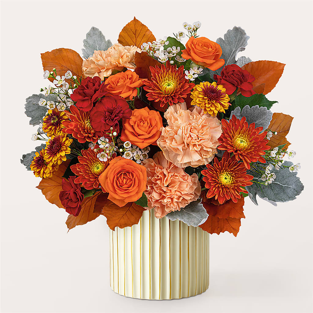 Merlot Bouquet with Ivory Vase – Greater Fayetteville Flower Shop, Springdale AR
