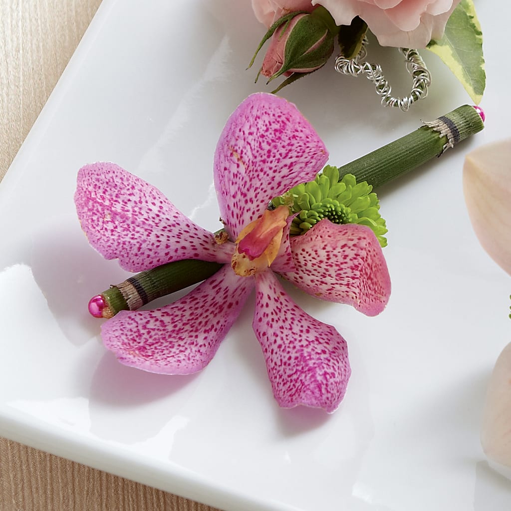Pink Mokara Boutonniere – Greater Fayetteville Flower Shop, Springdale AR