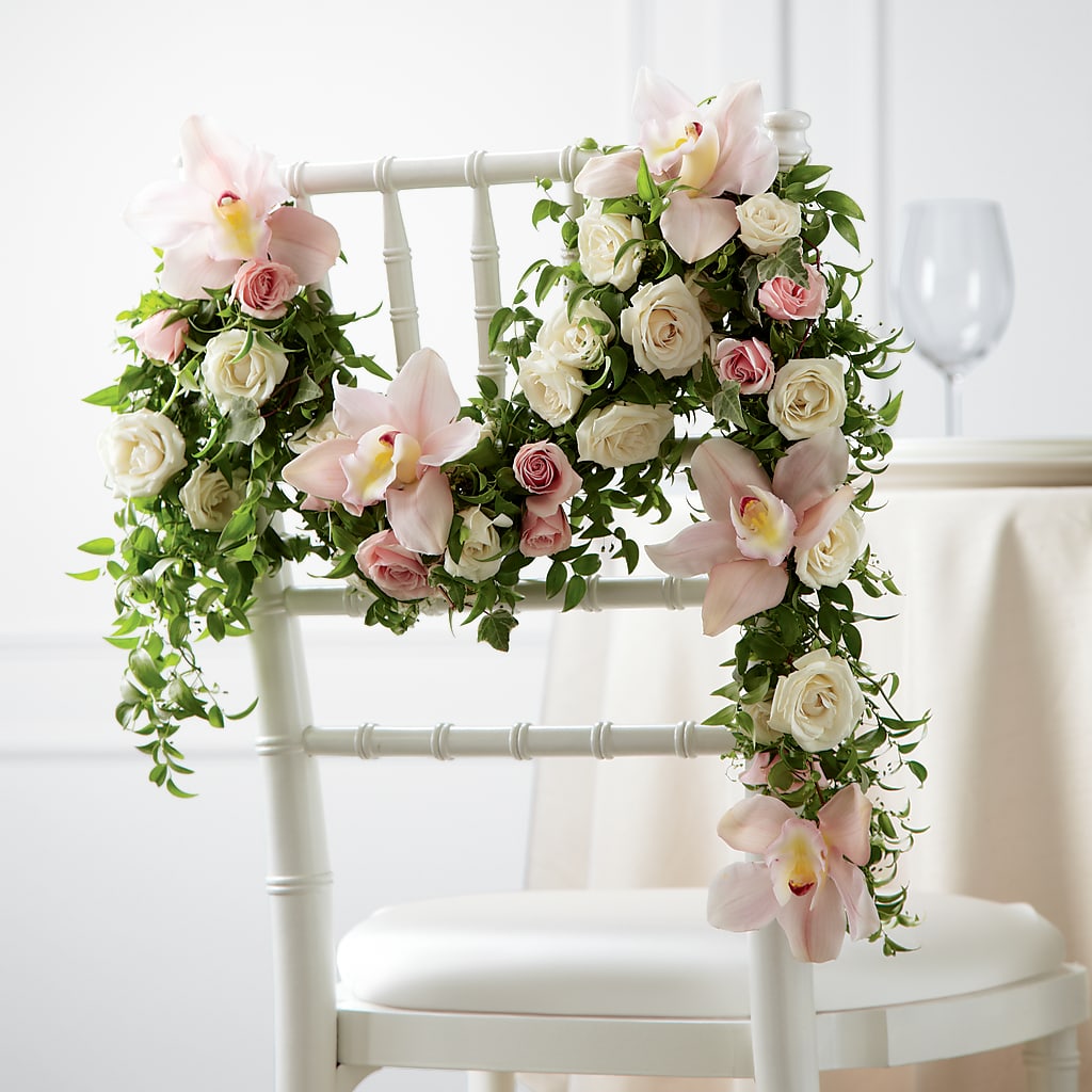 Orchid Rose Chair Décor – Greater Fayetteville Flower Shop, Springdale AR