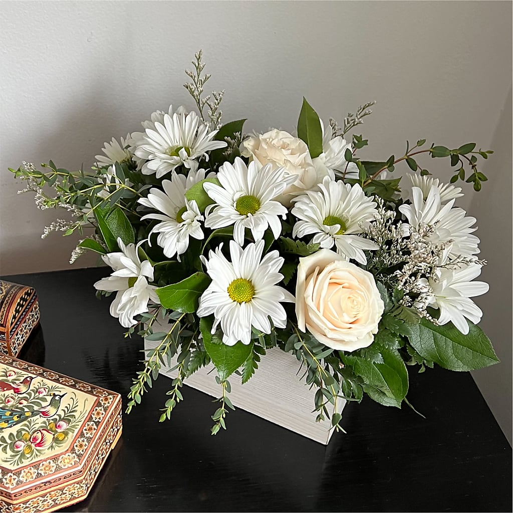 Fresh Linen Box Bouquet –  Greater Fayetteville Flower Shop, Springdale AR