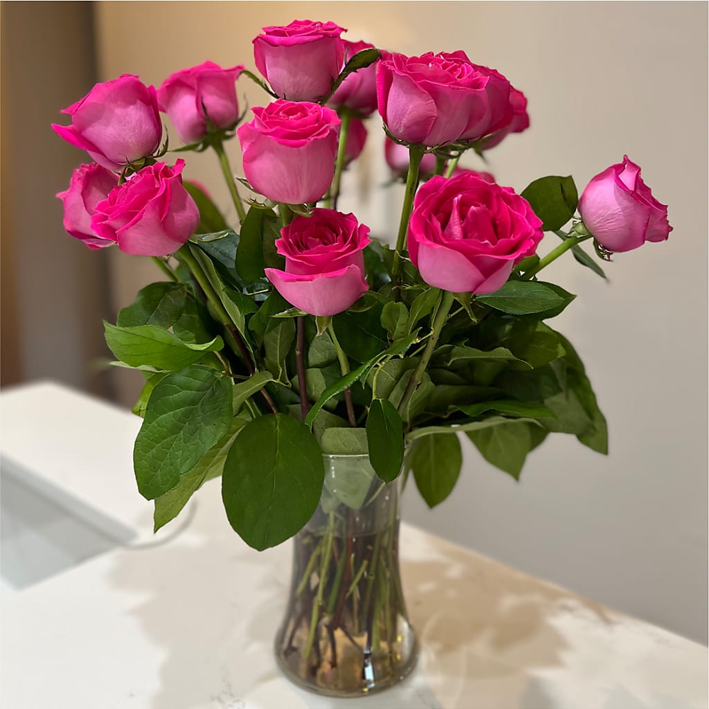 Long Stem Pink Rose Bouquet –  Greater Fayetteville Flower Shop, Springdale AR