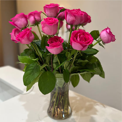 Long Stem Pink Rose Bouquet –  Greater Fayetteville Flower Shop, Springdale AR