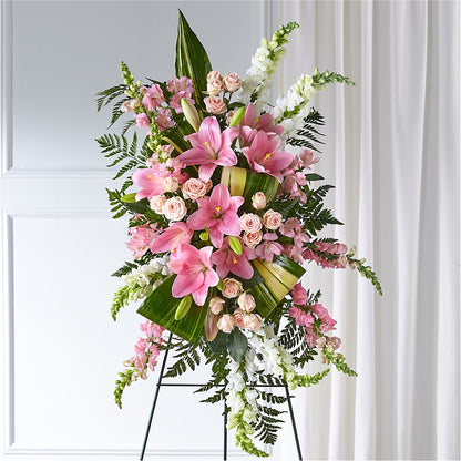 Elegant Embrace Standing Spray –  Greater Fayetteville Flower Shop, Springdale AR