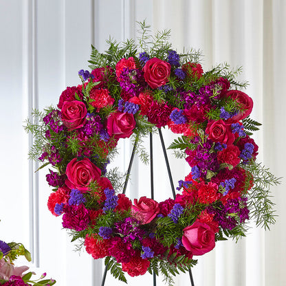 Calming Colors Wreath –  Greater Fayetteville Flower Shop, Springdale AR