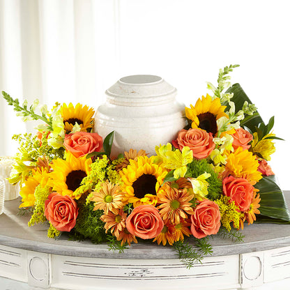 Faithful Sunflower Cremation Adornment –  Greater Fayetteville Flower Shop, Springdale AR