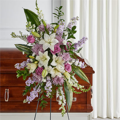 Grateful Hearts Standing Spray –  Greater Fayetteville Flower Shop, Springdale AR