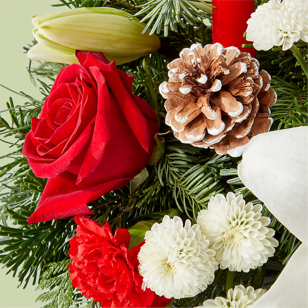 Seasonal Festivities Centerpiece –  Greater Fayetteville Flower Shop, Springdale AR