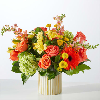Autumn Sunshine Bouquet with Ivory Vase –  Greater Fayetteville Flower Shop, Springdale AR