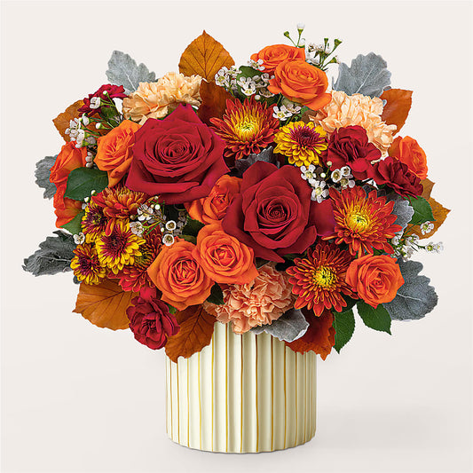 Merlot Bouquet with Ivory Vase –  Greater Fayetteville Flower Shop, Springdale AR