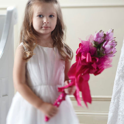 Sparkle Pink Flower Girl Bouquet –  Greater Fayetteville Flower Shop, Springdale AR